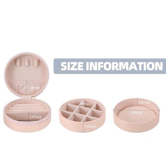 New with tags Jewelry Box Pink Faux Leather with separable travel compartment - Picture 2 of 8